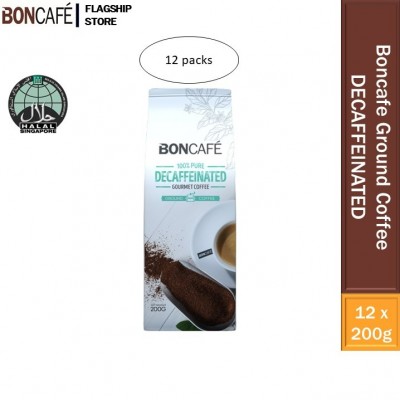 Boncafe Decaffeinated Ground Coffee 12packs (200g each)
