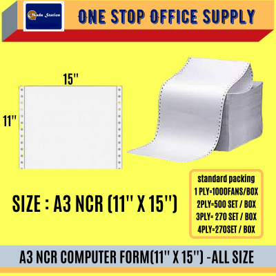 A3 NCR COMPUTER PAPER 1PLY -  11'' X 15''