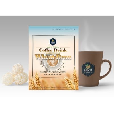 LAMIS High Fibre Coffee Drink with Super Fine Wheat Bran(35gm x 6 sachets/box) (210 g Per Unit)