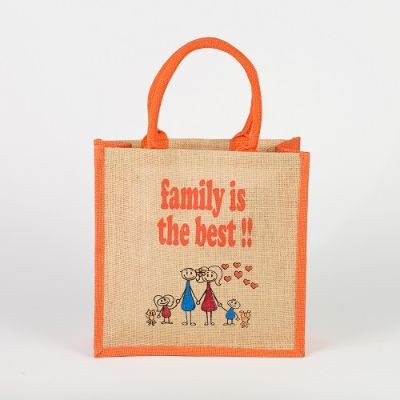# RBK 05 Family is the best - TOSSA Jute Gift Bag (100 gm. Per Unit)