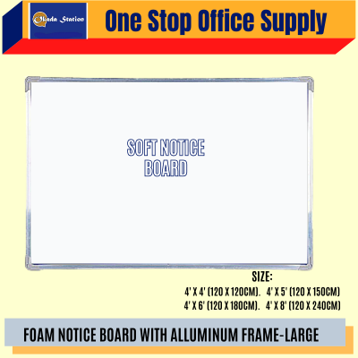 SOFT NOTICE BOARD WITH ALUMINIUM FRAME - ( 4' x 6' ) LARGE SIZE