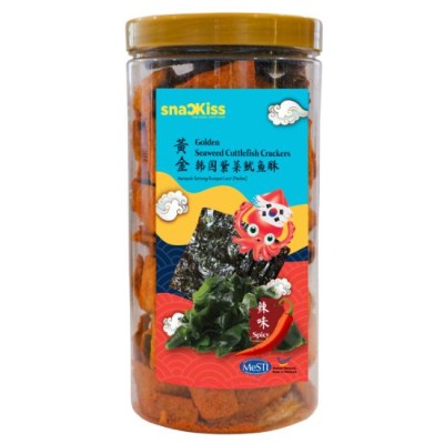 160g Golden Seaweed Cuttlefish Crackers Spicy) (LL  Bottle)