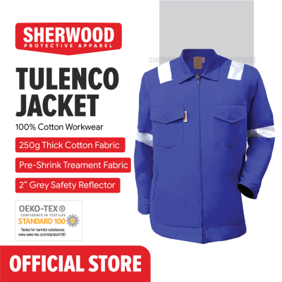 Tulen Cotton Jacket ~ Workshop Workwear With Reflector (Navy Blue : S)