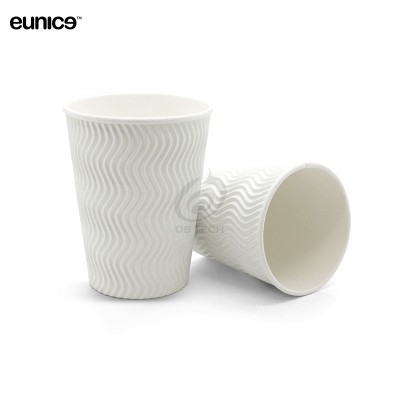 Eunice 8oz S-Ripple Hot Cup (White) (carton x 1000pcs)