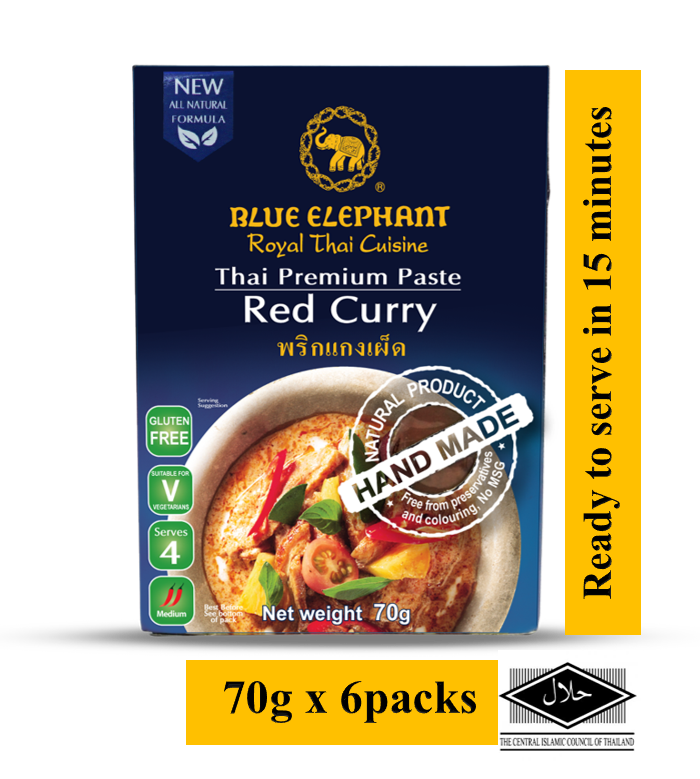 BLUE ELEPHANT RED CURRY PASTE 70G X 6
