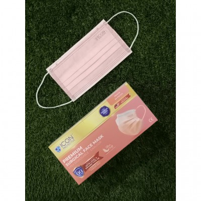 SSST ICON PROTECTIVE SURGICAL FACE MASK 3 PLY DISPOSABLE (Peach)