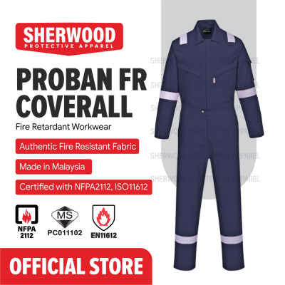 Sherwood Proban Fire Resistant Coverall (Dark Green : S)