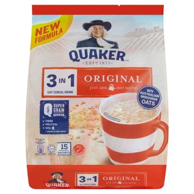 Quaker 3 in 1 OAT CEREAL DRINK ORIGINAL 15 x 28g