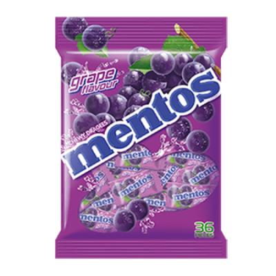 Mentos Chewy Dragees Pouch Bag Grape 36's