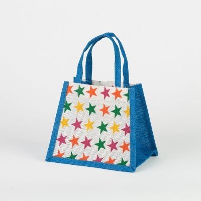 # RBK 09 GREEN - TOSSA Jute Gift Bag /Stars print (100 gm. Per Unit)
