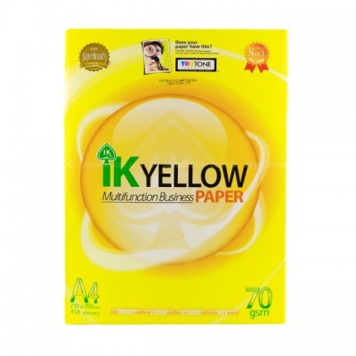 IK Yellow A4 Paper 70Gsm (500 sheets  reams)