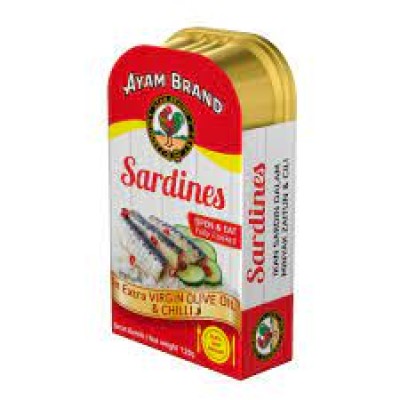 Ayam Brand Sardines in Extra Virgin Olive Oil & Chilli 120g