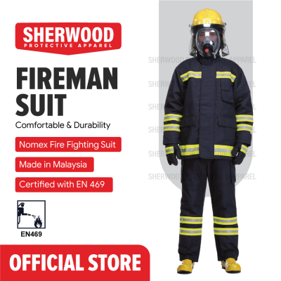 Sherwood Nomex IIIA Fire Fighting Suit Fireman Suit (Navy Blue : Size : 2XL)