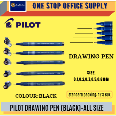 Pilot Drawing Pen Black All Size - ( 0.1 mm )