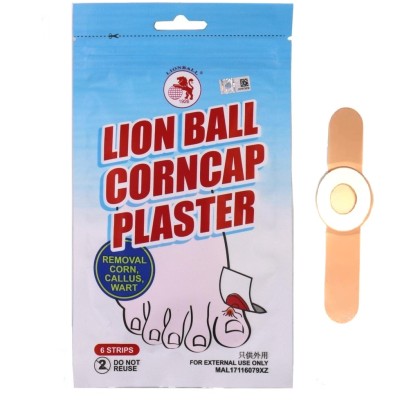 Lion Ball Corncap Plaster Removal Corn, Callus, Warts Buang Ketuat 6's (12 pack)