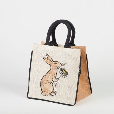# AB 44 - TOSSA Jute Gift Bag/Rabbit print (50 Units Per Carton)