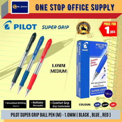 Pilot Super Grip Ball Pen - 1.0mm ( Black Colour )