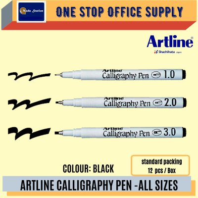 Artline Calligraphy Pen Khat - 2.0MM ( BLACK INK )