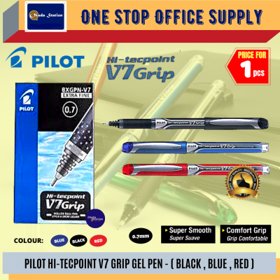 Pilot Hi-Tecpoint V7 Grip Gel Pen - 0.7mm ( Black Colour )