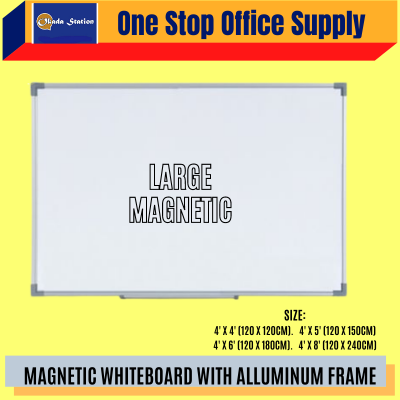 MAGNETIC WHITEBOARD WITH FRAME - 4' x 6' SIZE