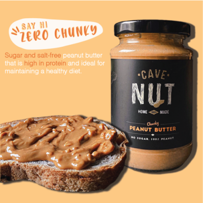 Cavenut Zero Chunky Peanut Butter, 380g