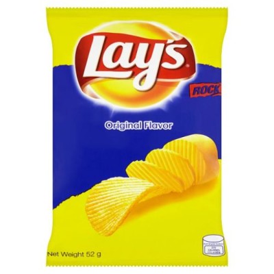 Lays ORIGINAL Flavour Ridged Potato Chips 50g