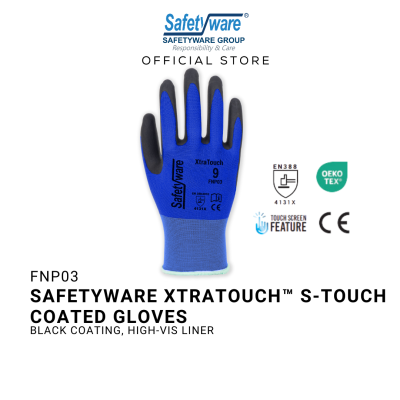 SAFETYWARE XTRATOUCH S-TOUCH COATED GLOVES Sarung Tangan Kerja 1 pair [7|8|9|10]