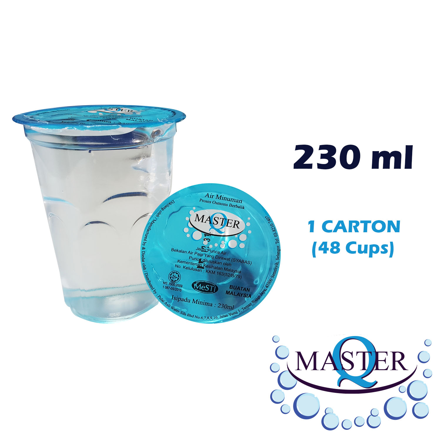 MASTER Q Reverse Osmosis Drinking Water 230ml (48 Units Per Carton)