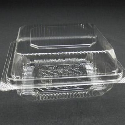 CH-62 Burger Box Tray with Lock   Bakery Disposable Plastic Clear Food Box
