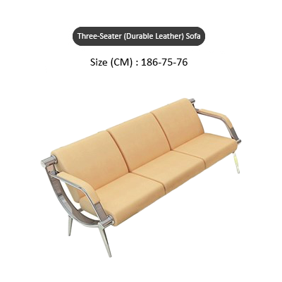 Simple and Modern Reception Area Beige Sofa (3 Seater)