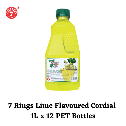 7 Rings - Lime Flavoured Cordial (12 bottles x 1000ml)