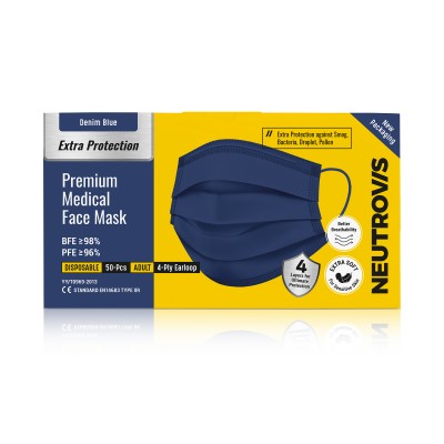 Extra Protection Premium Series *4-ply (50s box) | Denim Blue