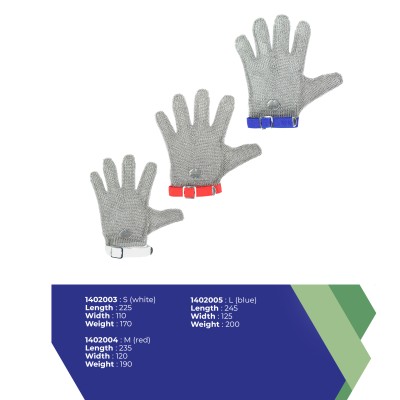 1402005 STAINLESS STEEL MESH GLOVE L