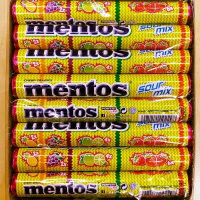 Mentos Chewy Dragees Sour Mix 24 x 37g