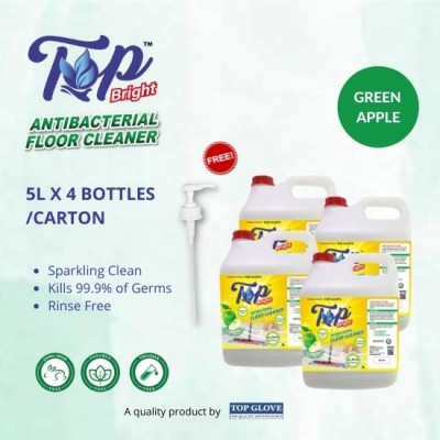 Top Bright Antibacterial Floor Cleaner Green Apple 5L x 4
