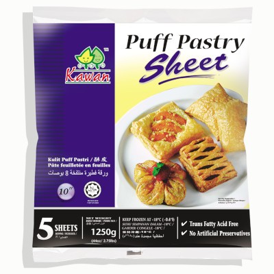 Puff Pastry Sheet 10 (5 pcs - 1250g) (12 Units Per Carton)
