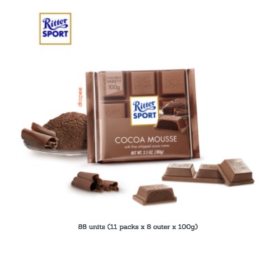 RITTER SPORT Cocoa Mousse 100g (88 Units Per Carton)