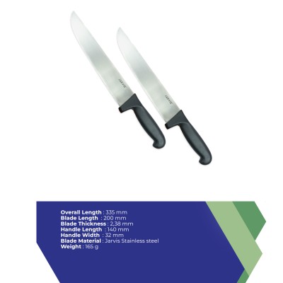 1401010 - JARVIS 20 CM STRAIGHT BUTCHER KNIFE WITH LATEST DESIGN NON SLIP HANDLES