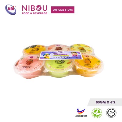 Nibou (NBI) YOURGURT Fruity Pudding with Nata De Coco Assorted (80gm x 6's x 18)