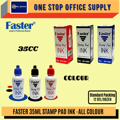 FASTER 35ML STAMP PAD REFILL INK - ( RED COLOUR )