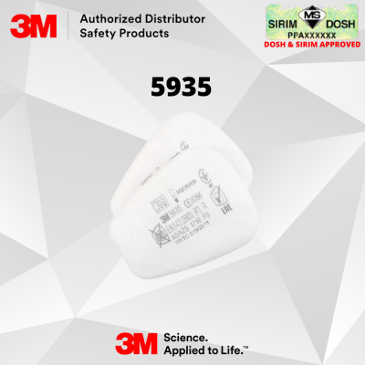 3M Particulate Filters 5935, P3 R, Sirim and Dosh Approved. (2pcs per pack)