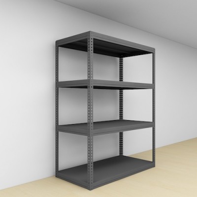 Warehouse Boltless Storage Rack 4 Level Metal Shelves 2400 H x 1200L x 600 D (Black)