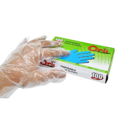 Orii Disposable HDPE Glove [ Free Size ] Orii Plastic Hand 100pcs