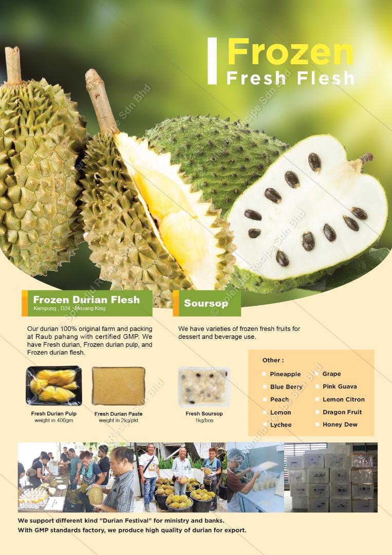 Frozen Durian Paste (10KG Per Unit)
