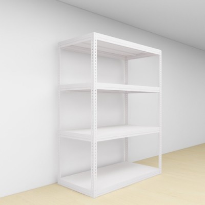 Warehouse Boltless Storage Rack 4 Level Metal Shelves 2400 H x 1200L x 600 D (White)