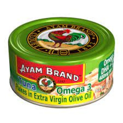 AYAM BRAND TUNA OMEGA FLAKES IN EXTRA VIRGIN OLIVE OIL 150g