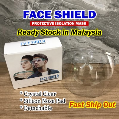 Adult Face Shield, Crystal Clear, Stylish & Comfortable (Full Face Cover) - Transparent Face Mask