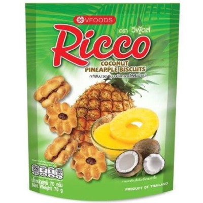 Ricco Coconut Biscuits with PineappleJam 24 x 70g
