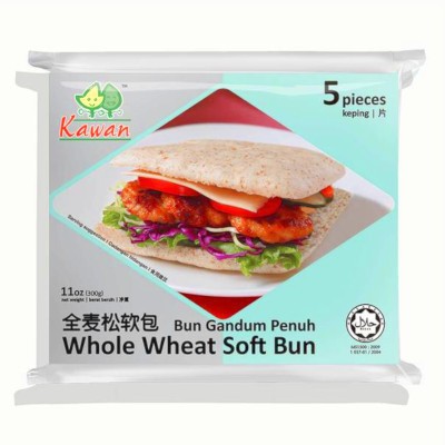 Whole Wheat Soft Bun (5 pcs - 300g) (12 Units Per Carton)