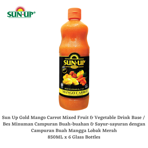 Sun Up Gold - Mango Carrot Mixed Fruit & Vegetables Drink Base (6 bottles x 850ml)